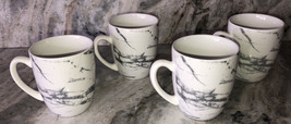 Royal Norfolk Marble Stoneware Coffee Mugs Dinnerware Cups New Set Of 4-SHIP24HR - £43.42 GBP