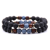 Couple bracelet set natural Stone bracelet/beads/lava/homme/fashion/bangles Brac - £8.47 GBP