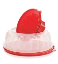 New TUPPERWARE JELLO Jel Ring 6CUP Ice Mold Gelatin Desert Red Sheer BPA... - $12.73