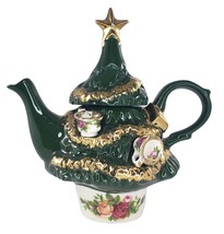 Royal Albert Old Country Roses Miniature Christmas Tree Teapot England Cardew - $146.30