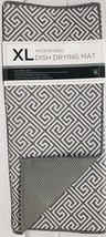 Extra Large Microfiber Dish Drying Mat, 24&quot;x18&quot;, GREY &amp; WHITE DESIGN, gr... - $16.82