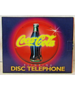 New Vintage 1995 COCA COLA Button Round Disc Blinking Landline Telephone... - £54.43 GBP