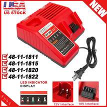 Battery Charger For Milwaukee 48-59-1812 For M12 For M18 18V 12V Dual Vo... - $40.99