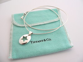 Tiffany &amp; Co Silver Stencil Star Necklace Pendant Charm Chain Gift Pouch Love - £219.88 GBP
