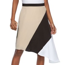 Reed Asymmetrical Skirt Size: Medium New Ship Free Colorblock Black White Tan - £63.68 GBP