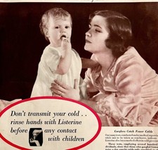 Listerine Mouthwash Cold Prevention 1934 Advertisement Full Page NRA Sta... - £23.76 GBP