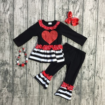 NEW Boutique Valentine&#39;s Day Girls Heart Tunic Outfit Set - £5.10 GBP+