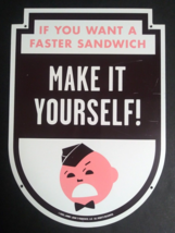 Authentic Jimmy Johns MAKE IT YOURSELF Sandwich Metal Tin Sign 14&quot;h x 10&quot;w 2005 - £78.44 GBP