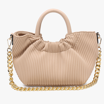 Valency Gold Chain Crossbody Dual Handle Taupe - £43.65 GBP