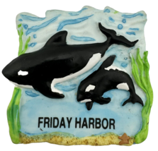 Vintage Magnet Friday Harbor Killer Whales Ceramic - $14.84