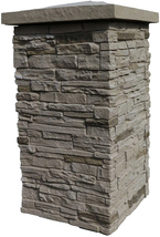 NextStone Slatestone 16&quot; x 16&quot; x 30&quot; Faux Polyurethane Stone Column Wrap -Sahara - £123.41 GBP