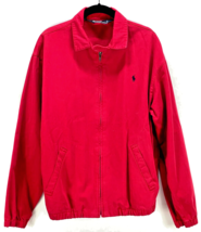 Vintage Polo Ralph Lauren Mens Medium Harrington Full Zip Soft Shell Red Jacket - £39.34 GBP