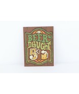 Vtg 70s Mid Century Modern MCM Paint by Number Wood Draught Beer Sign Ma... - $928.37 MXN