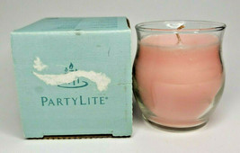 PartyLite Mini Barrel Glass Jar Candle Bestburn 3.7oz  Wild Rose P6D/G33245 - £11.98 GBP