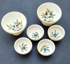 Vintage Williams Sonoma 6 Ceramiche Bowls Olive Hand Painted ITALY Pottery - £49.35 GBP