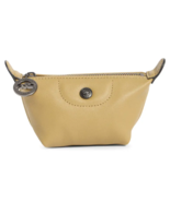 Longchamp Le Pliage Cuir Leather Zip Coin Purse Case ~NIB~ KHAKI - $97.02