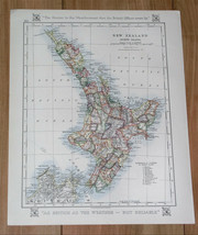 1921 Antique Map Of New Zealand North Island / Western Australia Goldfields - $30.65