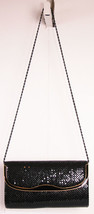 Another Y &amp; S Original Clutch Shoulder Purse VTG Black Metallic Chain Strap New - £13.56 GBP
