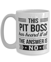 Coffee Mug for Pit Boss - 15 oz Funny Tea Cup For Office Friends Co-Workers  - £13.54 GBP