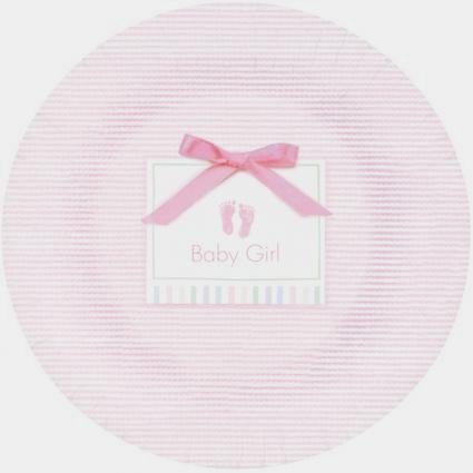 6 Each: Girl Baby Shower Baby Soft Pink 9&quot; Dinner Plates (Pk 8) - $2.49