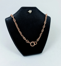 Pink Gold Plated Figure 8 Chain Necklace, Unisex 925 Silver Mariner Anchor Chain - £114.30 GBP+