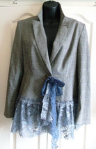 BESPOKE NEXT steampunk jacket size 12, LACE EDGING,1BUTTON/LACE TIE, ALT... - $32.85