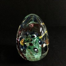 Vintage Art Deco Mid Century Art Abstract Egg Shape Large Paperweight Stamped - $155.23