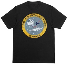 USS Constellation CVA-64 T-shirt Unisex 100% Cotton Black Distressed Graphic - $24.99