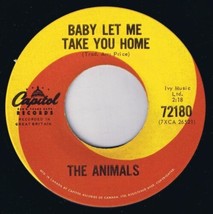 Animals Baby Let Me Take You Home 45 rpm Gonna Send You Back To Walker Cdn Press - £7.77 GBP