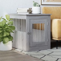 Dog Crate Furniture Grey Sonoma 55x75x65 cm Engineered Wood - £60.58 GBP