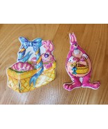 VTG 1990s Lot of 2 Pink Bunny Rabbit  Easter Cake Toppers POP TOPS BAKER... - $30.55 CAD
