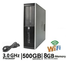 HP 6200 Windows 10 Pro PC 8GB Memory RAM 500GB Hard Drive Intel 3.0 GHz WiFi - £79.89 GBP