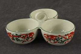 MODERN China SPODE Christmas Tree 2007 Three Bowl Relish Stand Carry Ring - £18.75 GBP