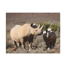 Black Rhino Couple Black Rhino Troop Print Animal Wall Art Wildlife Canvas Prin - £56.93 GBP+