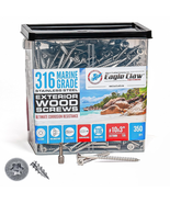 316 Marine Grade Stainless Steel Wood Screws 350 Pack T25 Star Drive - $252.32 CAD