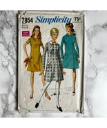 Vtg 1960’s Simplicity 7854 Size 16 Mod Shirt Dress Midi Jacket Sewing Pa... - $15.80 CAD