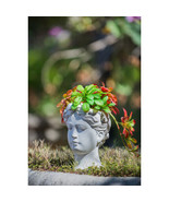 Greek Style Cement Head Planter - Indoor Outdoor Home Garden Decor, D6&quot; ... - £31.20 GBP