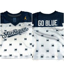 Jordan Michigan Wolverines Football Jersey Womens Size M Cropped Shirt T... - £35.31 GBP