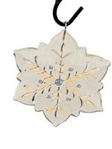 Crystal Snowflake Mikasa Christmas Ornament with Rhinestones - £14.43 GBP