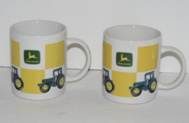 Set of 2 Gibson John Deere Tractor Coffee Mugs Tea Cup 10 oz - $19.78