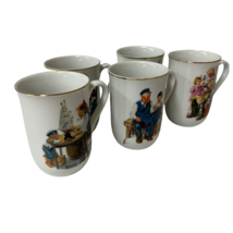 Norman Rockwell Coffee Mugs Cups Museum Collections Vintage 1982 Lot Of 5 - $334.84 MXN