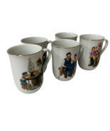 Norman Rockwell Coffee Mugs Cups Museum Collections Vintage 1982 Lot Of 5 - $334.84 MXN