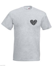 Mens T-Shirt Leopard Skin Heart, Animal Shape Shirts, Skin Print Shirt - £19.70 GBP