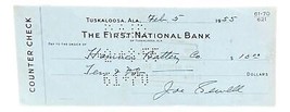 Joe Sewell Cleveland Signed February 5 1955 Bank Check BAS - £45.97 GBP