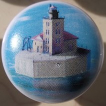 Ceramic knob Light House Lighthouse Port Austin MI - $4.55