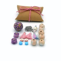 Necklace Making Kit, Artisan Jewelry Starter Kit For Teens, Pink Tassel Necklace - £34.84 GBP