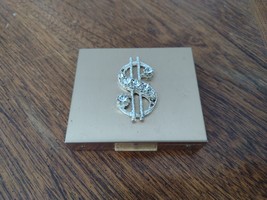 Money Sign BLING Compact Style Change Coin Case Gold Tone Pocket Size Vi... - £14.78 GBP