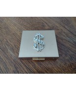 Money Sign BLING Compact Style Change Coin Case Gold Tone Pocket Size Vi... - $352.04 MXN