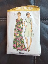 1973 Simplicity 5850 Misses Womens 12 Pattern Bust 34&quot; Dress Two Lengths... - $7.59
