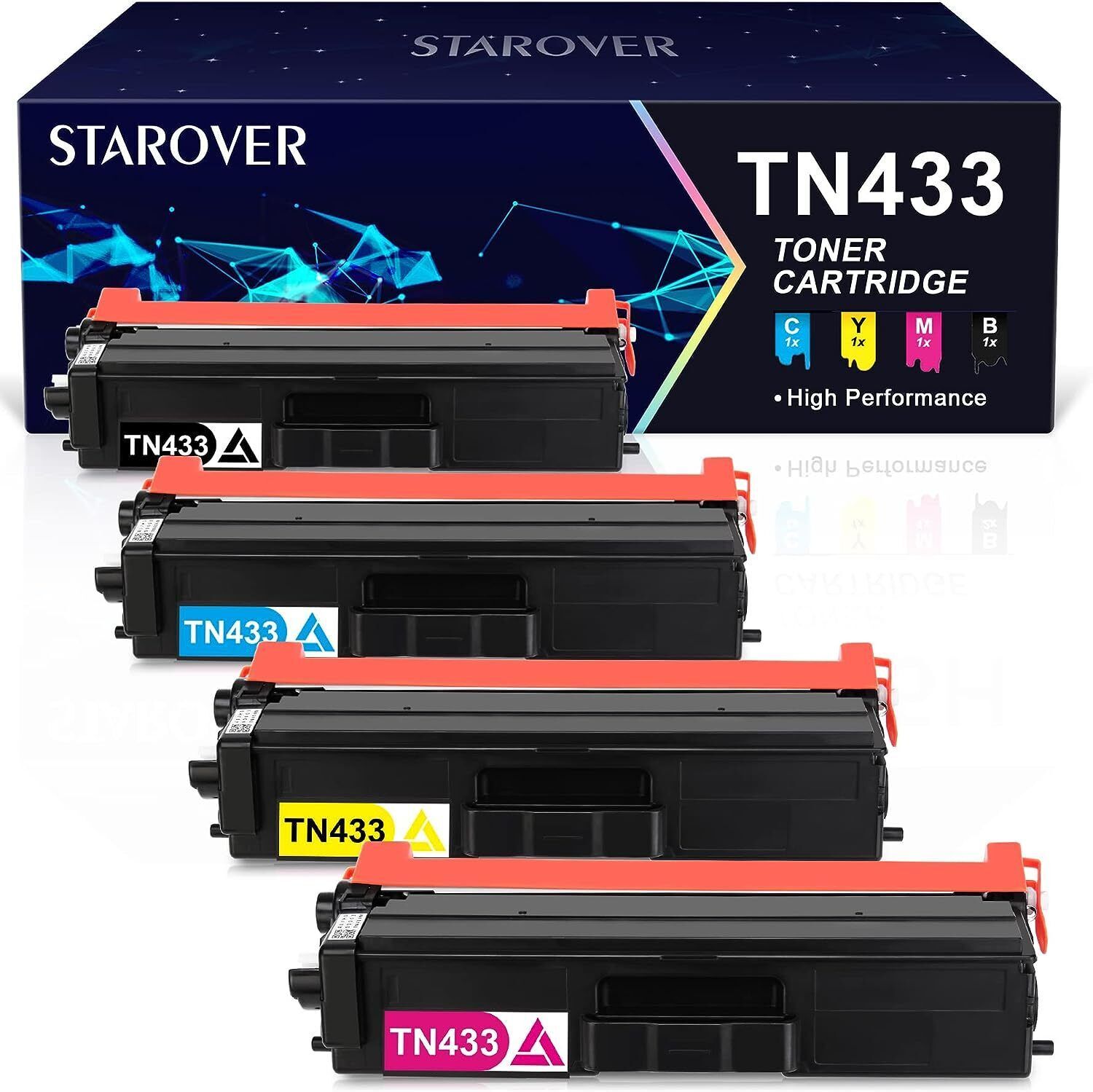 4Pack Tn436 Tn-433 Toner Replacement For Brother Tn433 Hl-L8360Cdwt Mfc-L8900Cdw